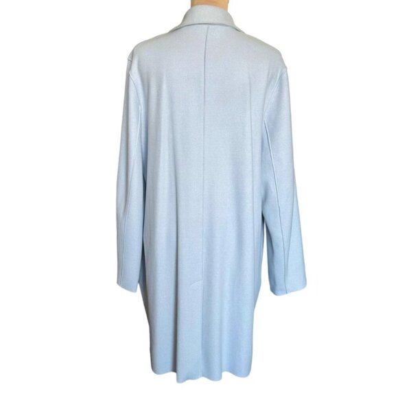 NWT Banana Republic Car Coat Sz.L Light Blue Unlined Italian Wool Minimalist - Picture 4 of 12